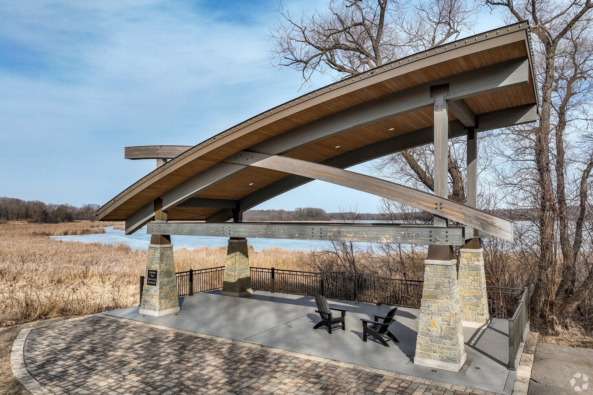 Victoria MN bandstand overlook with lake views
